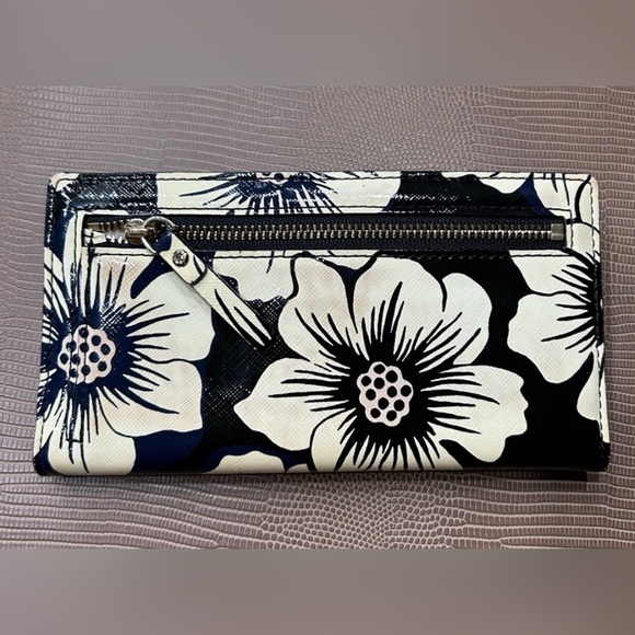 Kate Spade Black and White PinkFloral Storyteller Wallet! Rare & hard to find! - Picture 2 of 7